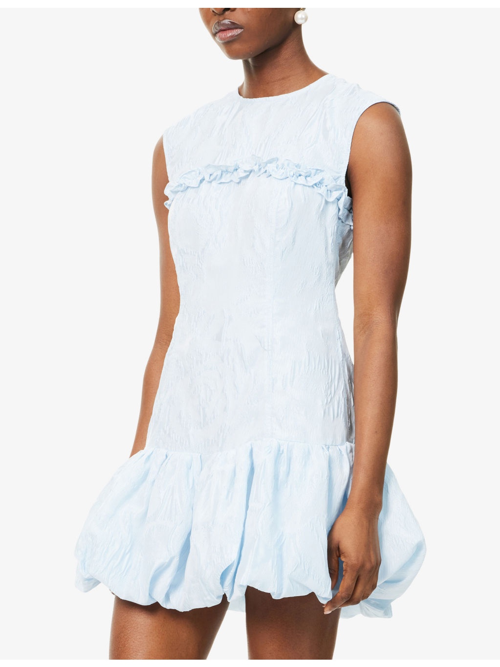 Cloque Corset Textured Woven Mini Dress - 3