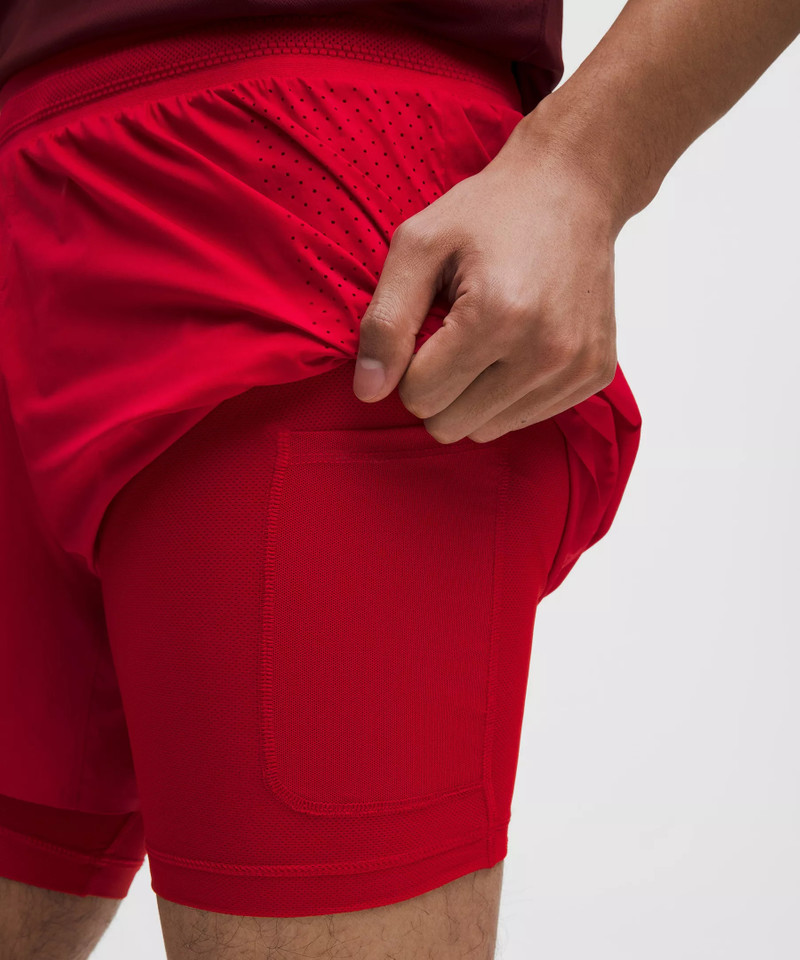 Perforated Lined Running Short 5" 6