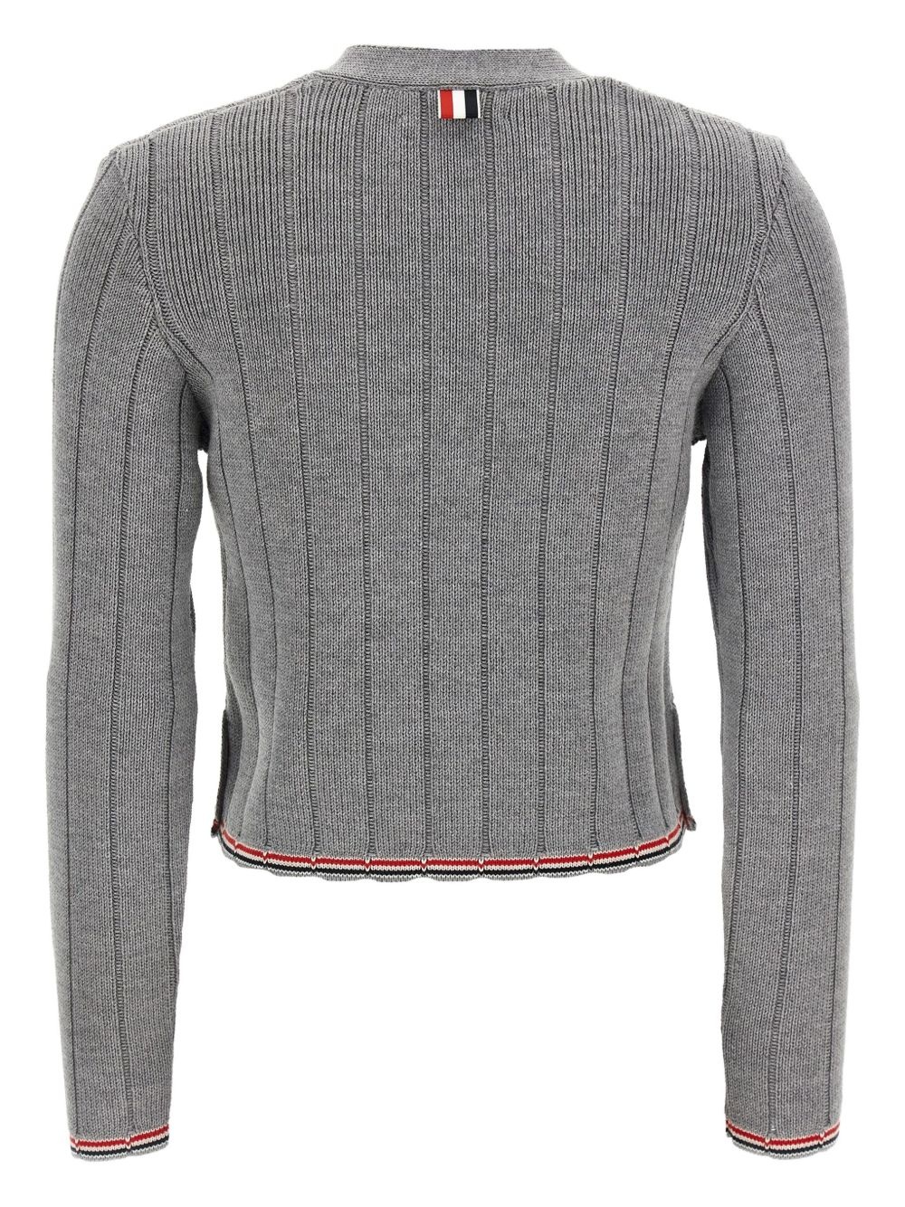 ribbed V-neck cardigan - 2