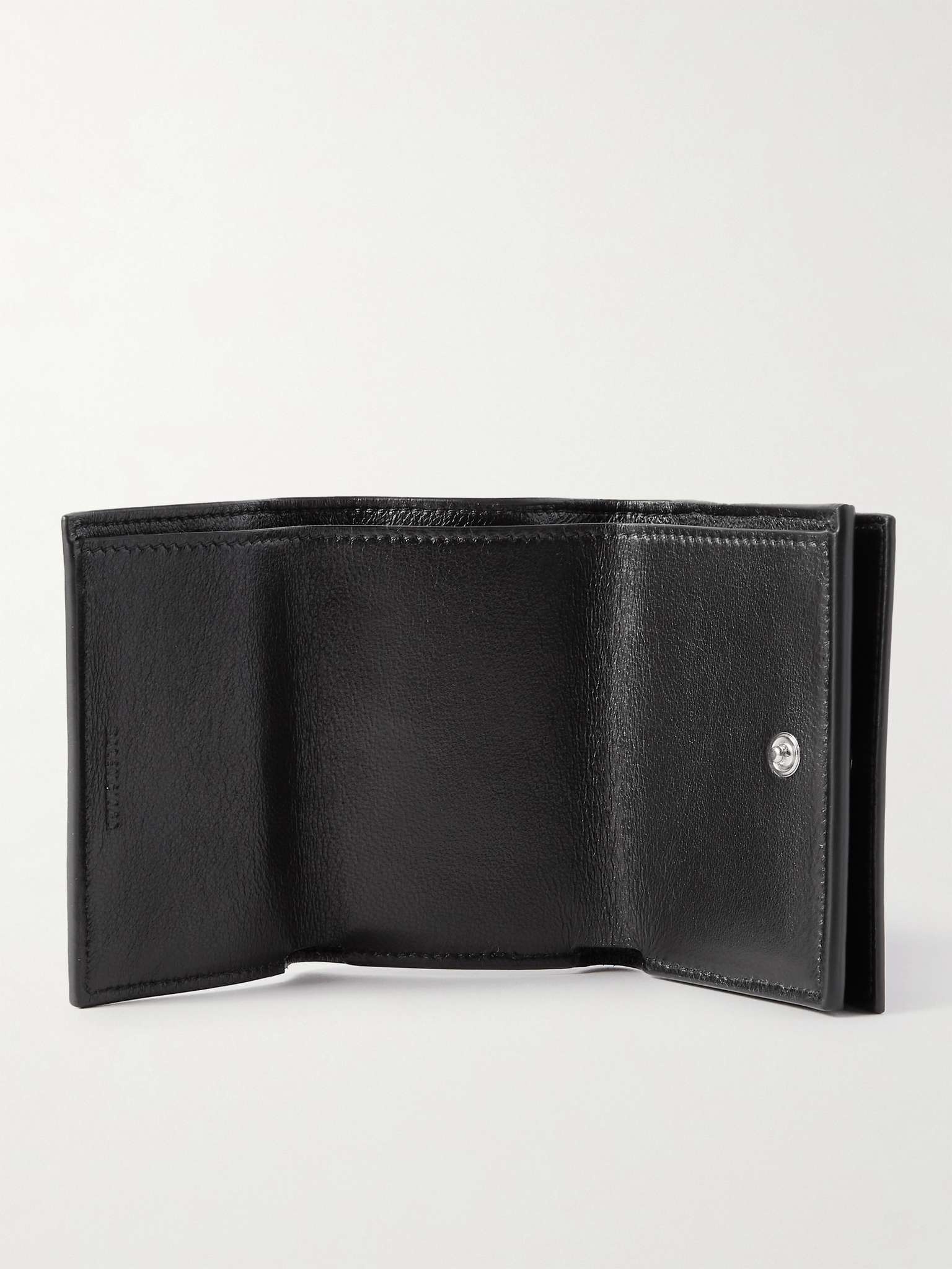 Logo-Perforated Full-Grain Leather Trifold Wallet - 2