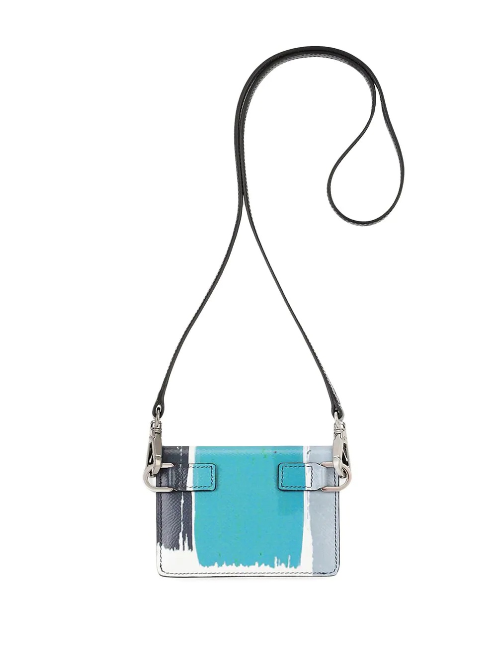 logo-patch calf leather crossbody wallet - 2