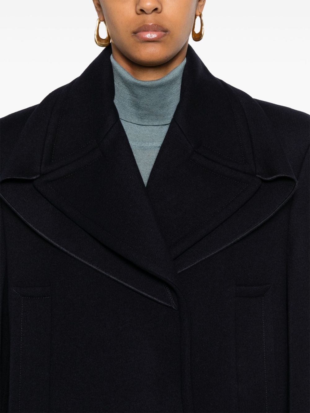pointed-shoulder peacoat - 5