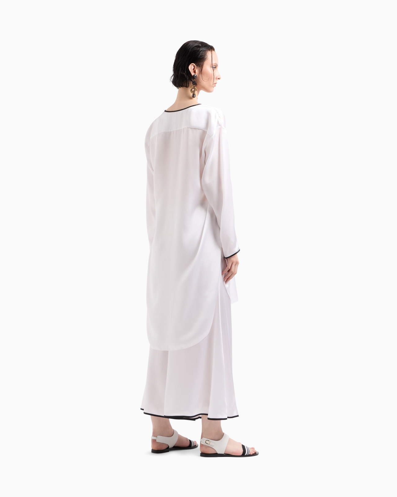 SILK SATIN LONG SHIRT - 3