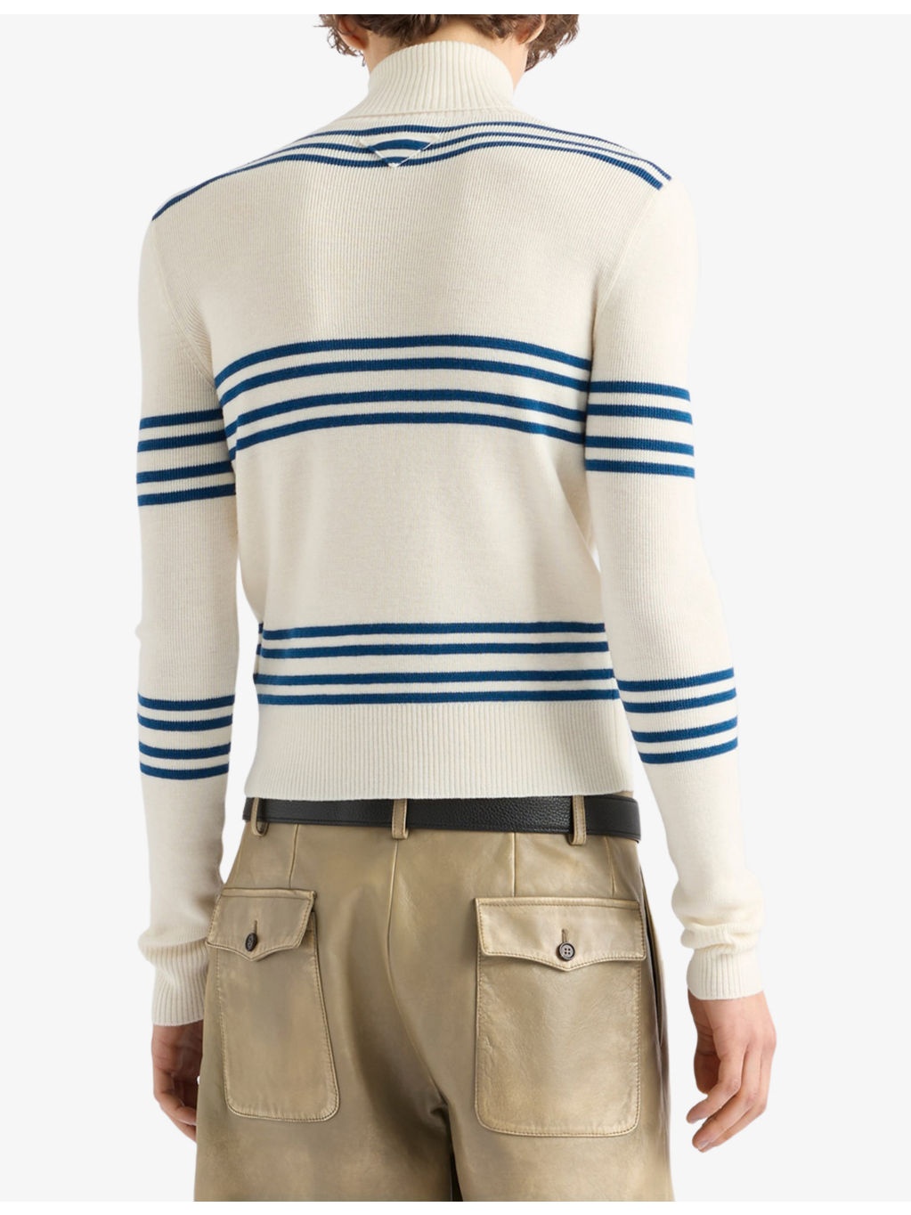 Stripe-Print Turtleneck Wool Jumper - 3