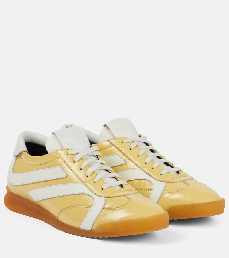Track suede-trimmed leather sneakers - 1