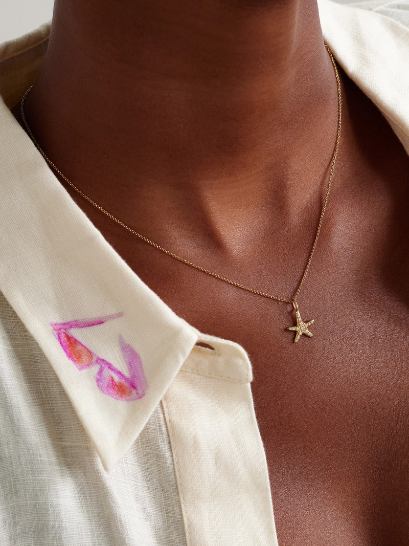 SYDNEY EVAN Starfish 14-karat Gold Diamond Necklace outlook