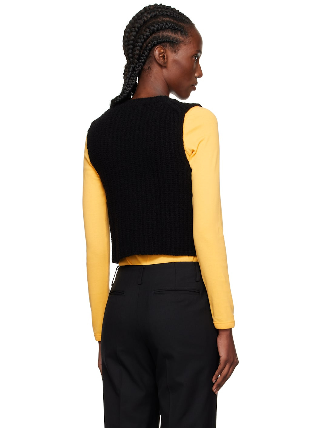 Black Garine Wool Sweater Vest - 3