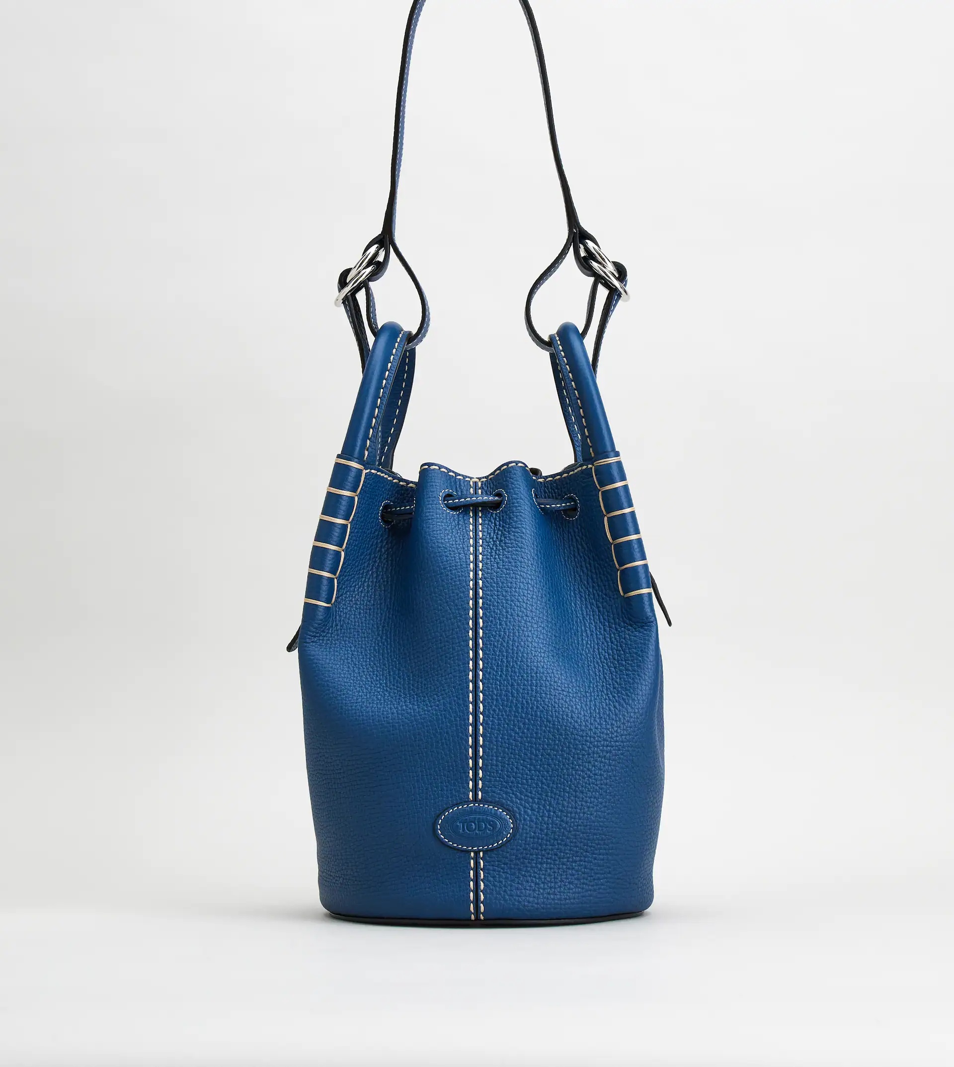 BUCKET BAG IN LEATHER MINI - BLUE - 1