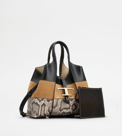 Tod's T TIMELESS SHOPPING BAG IN LEATHER MINI - BROWN, BLACK, BEIGE outlook