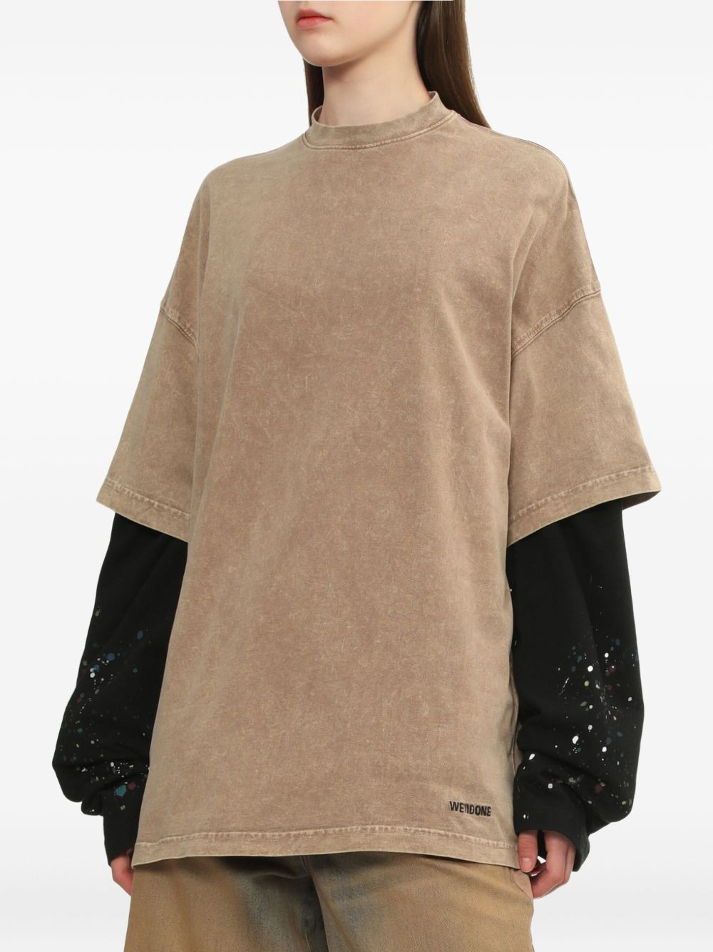 double-layered acid-wash T-shirt - 3
