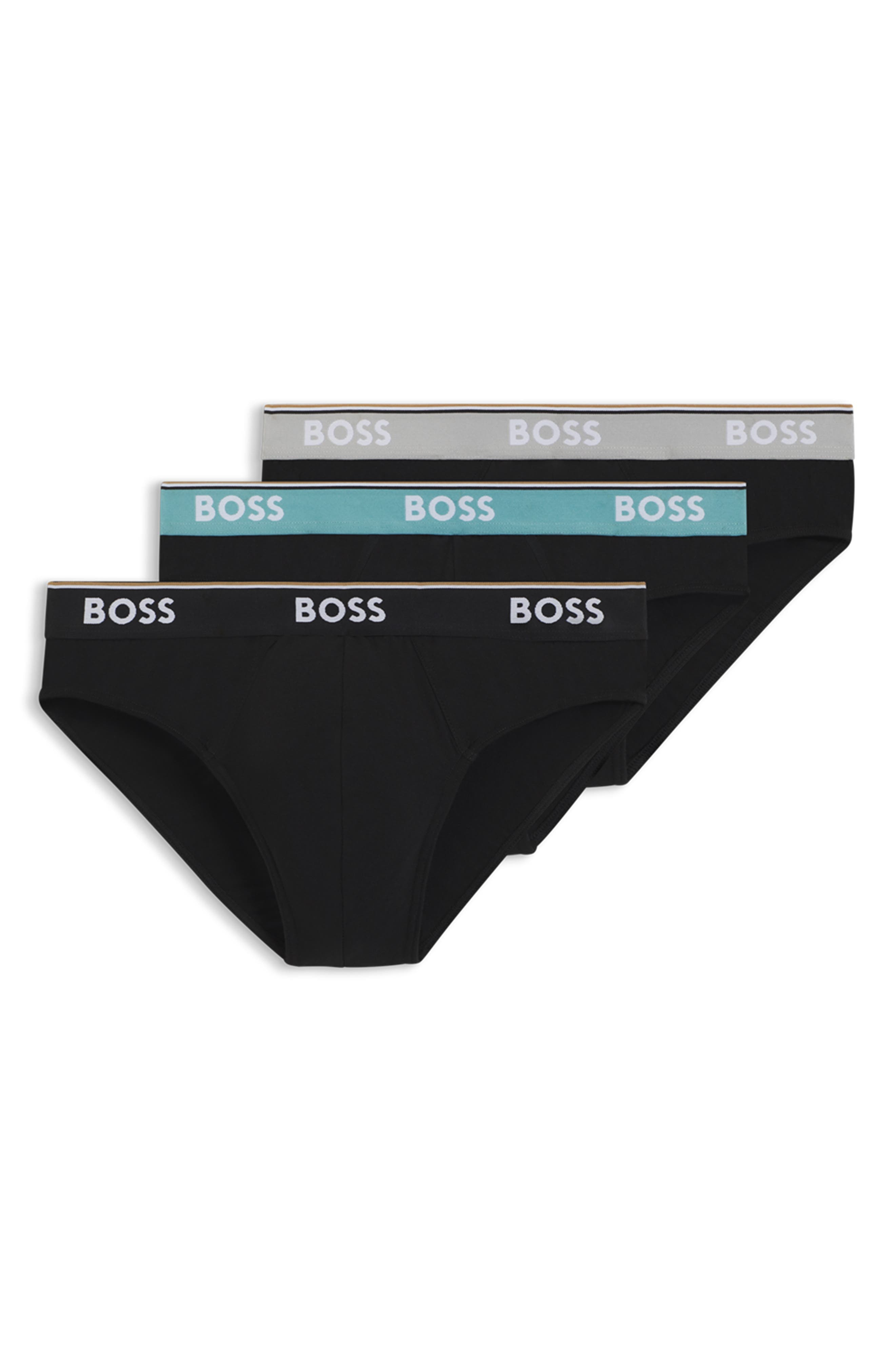 BOSS Assorted 3-Pack Power Stretch Cotton Briefs in Black Multi Pack at Nordstrom - 4