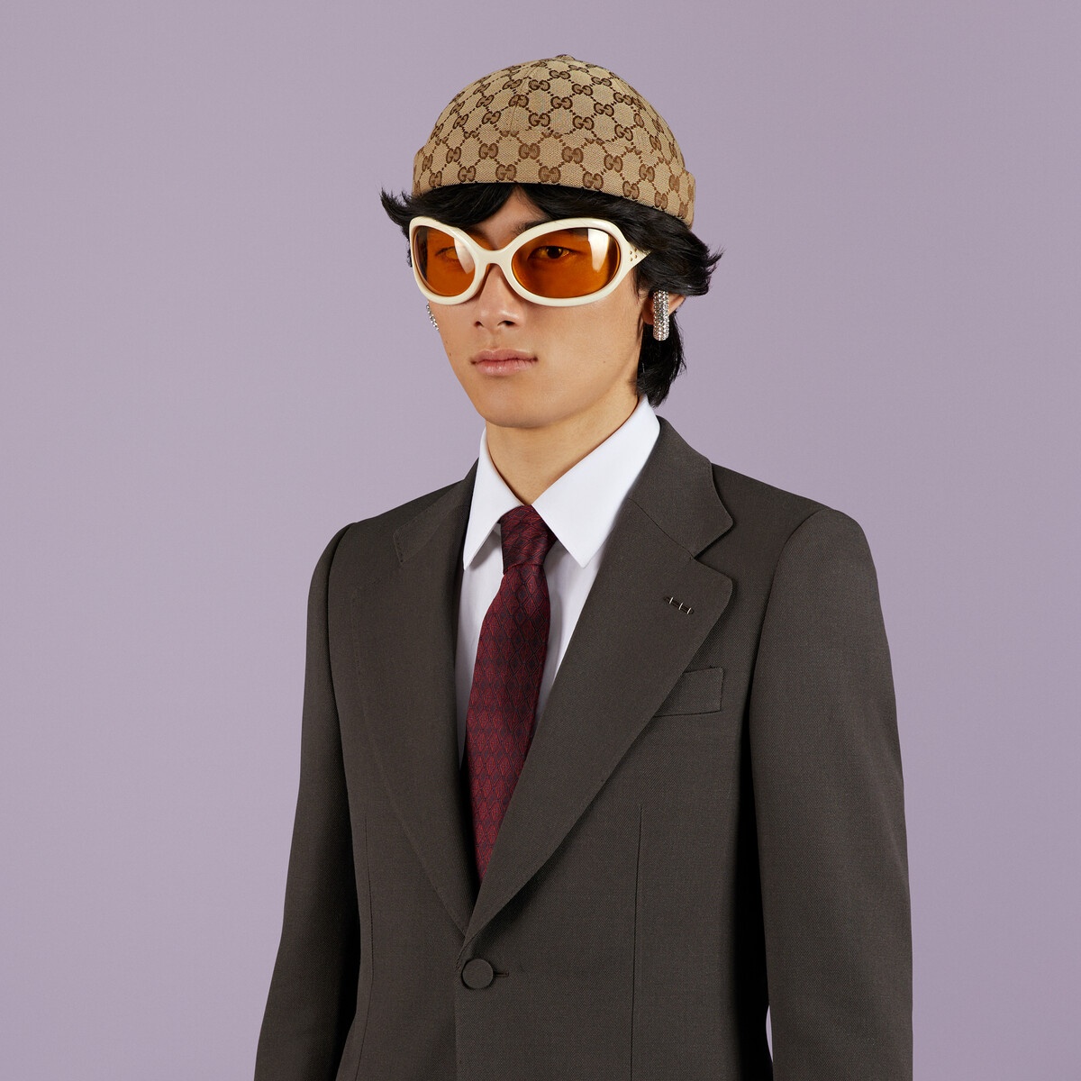 Geometric G silk jacquard tie - 3
