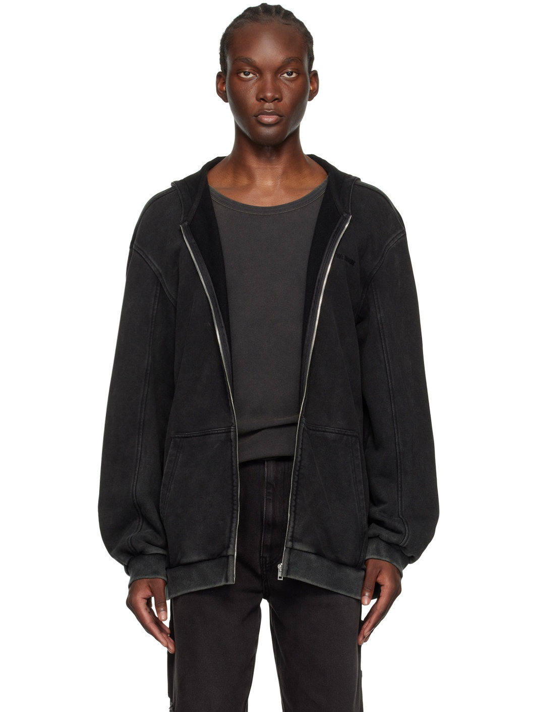 Black Studded Hoodie - 1
