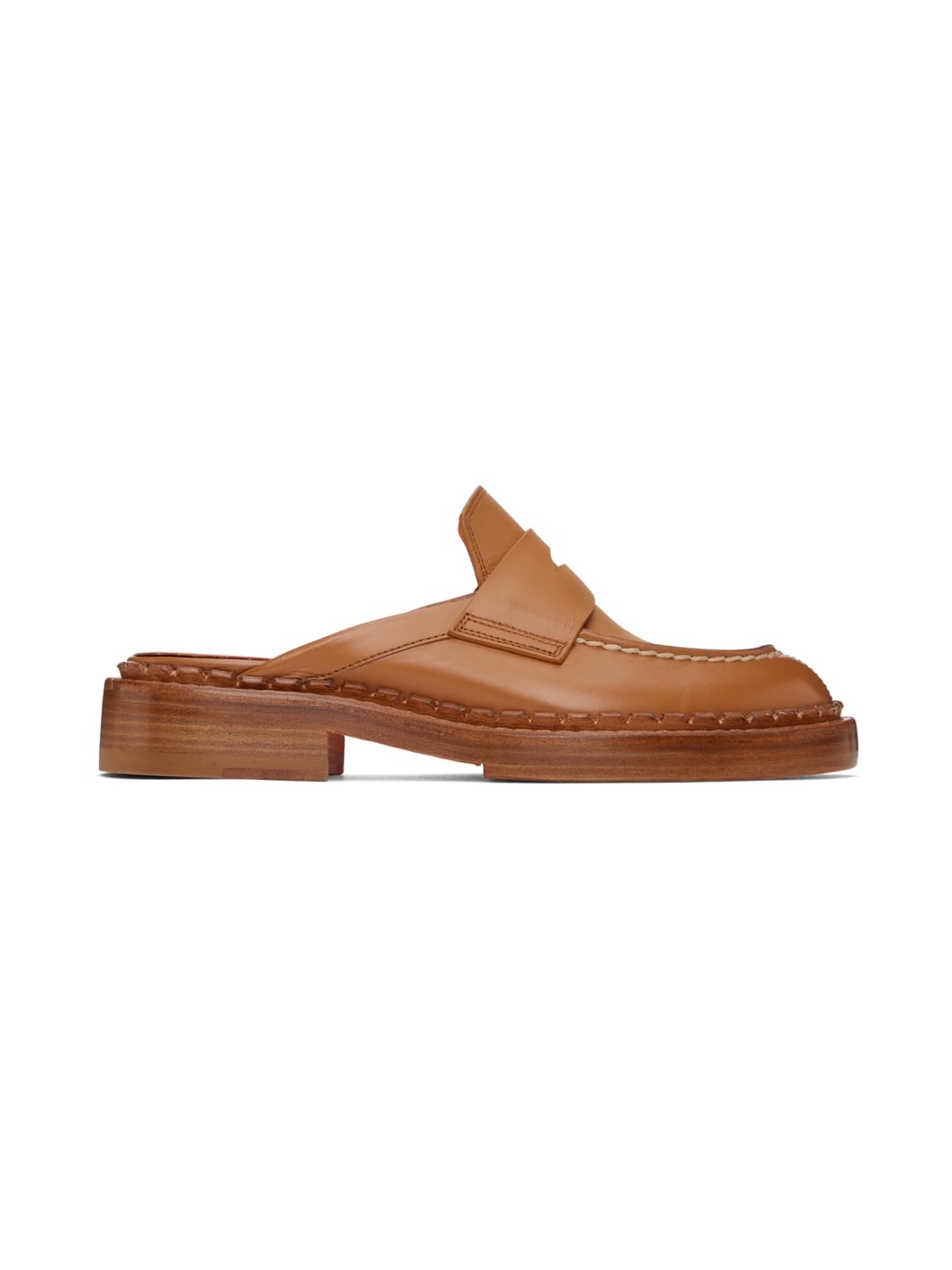 Brown Strap Loafers - 1