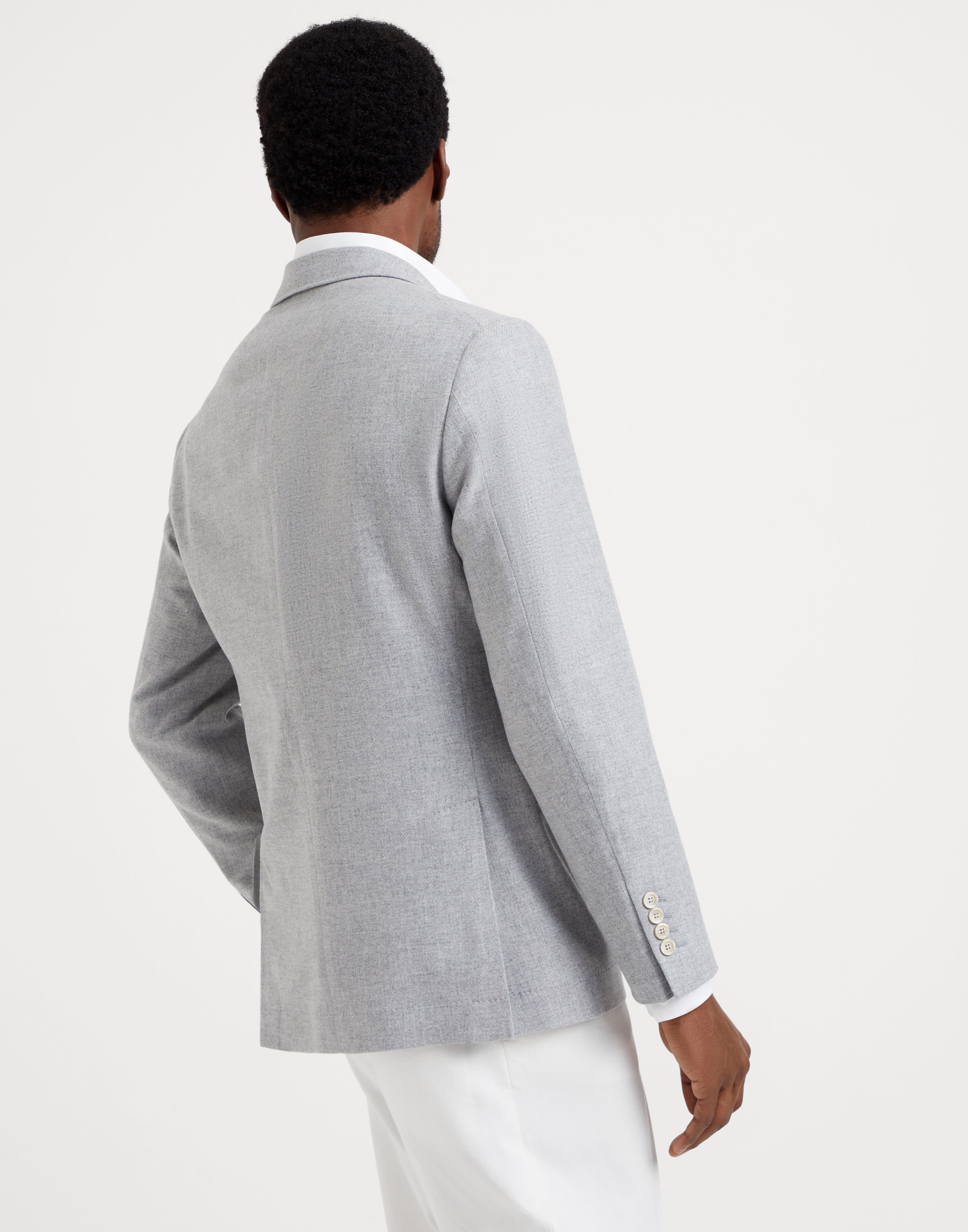 Wool, silk and cashmere diagonal deconstructed blazer - 2