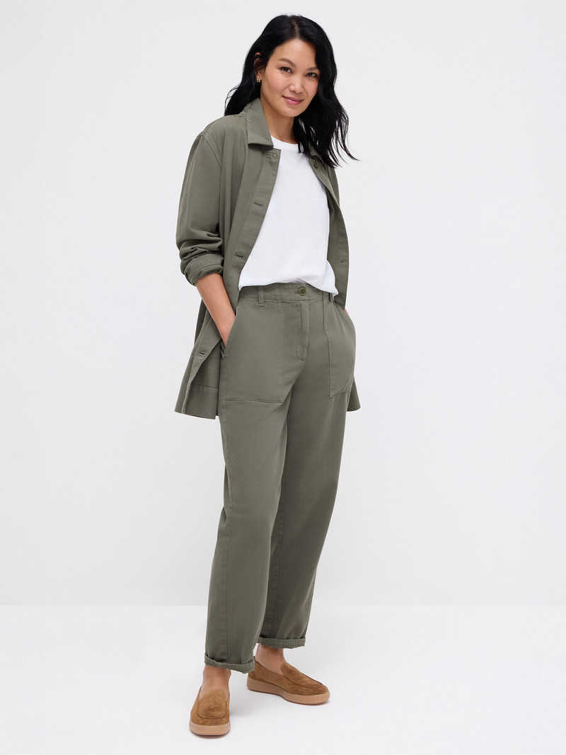 Garment-Dyed Utility Cotton Classic Collar Long Jacket 7