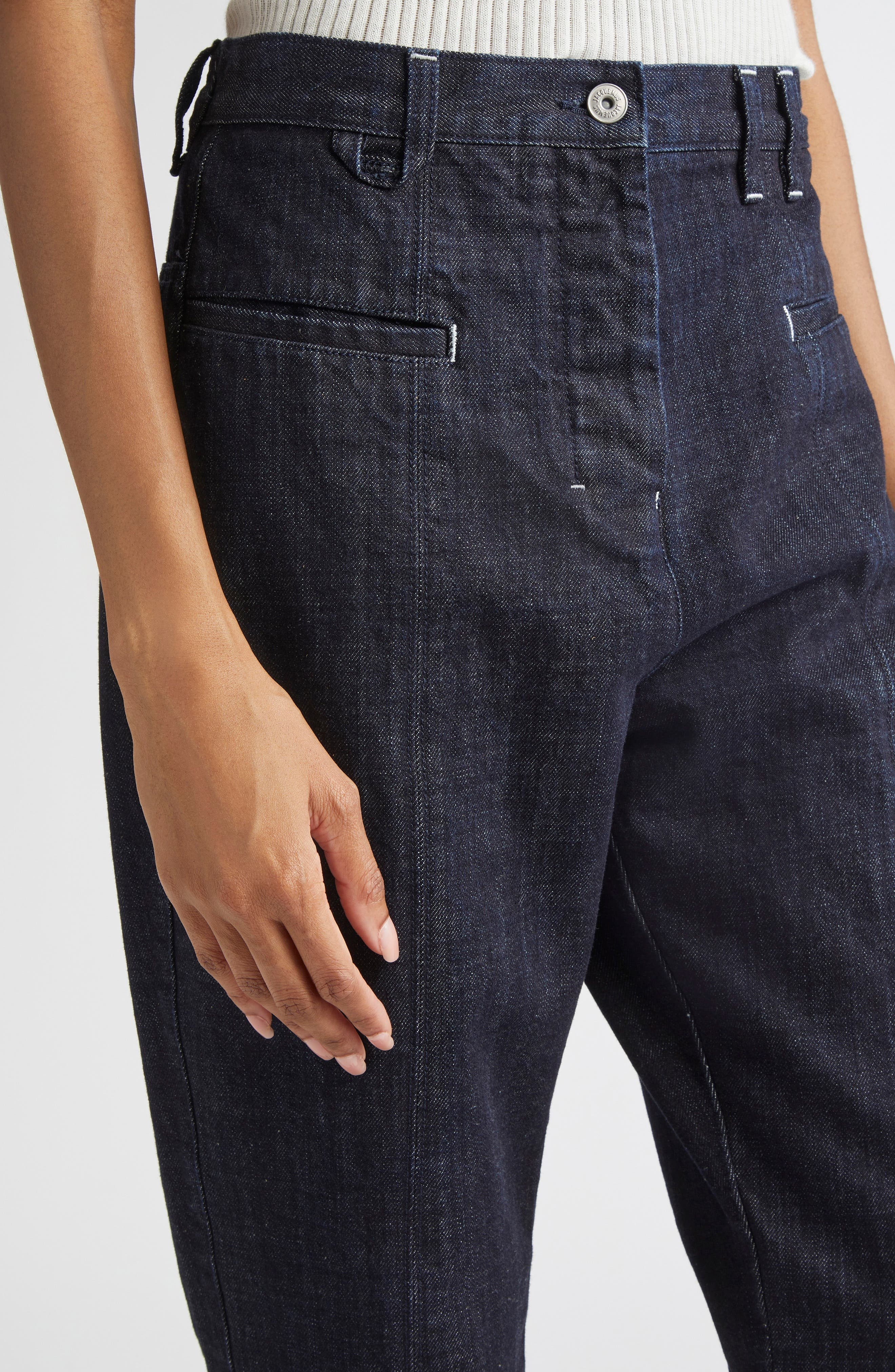 Jacquemus Le De-Nîmes Norma Straight Leg Jeans in Dark Navy at Nordstrom - 5
