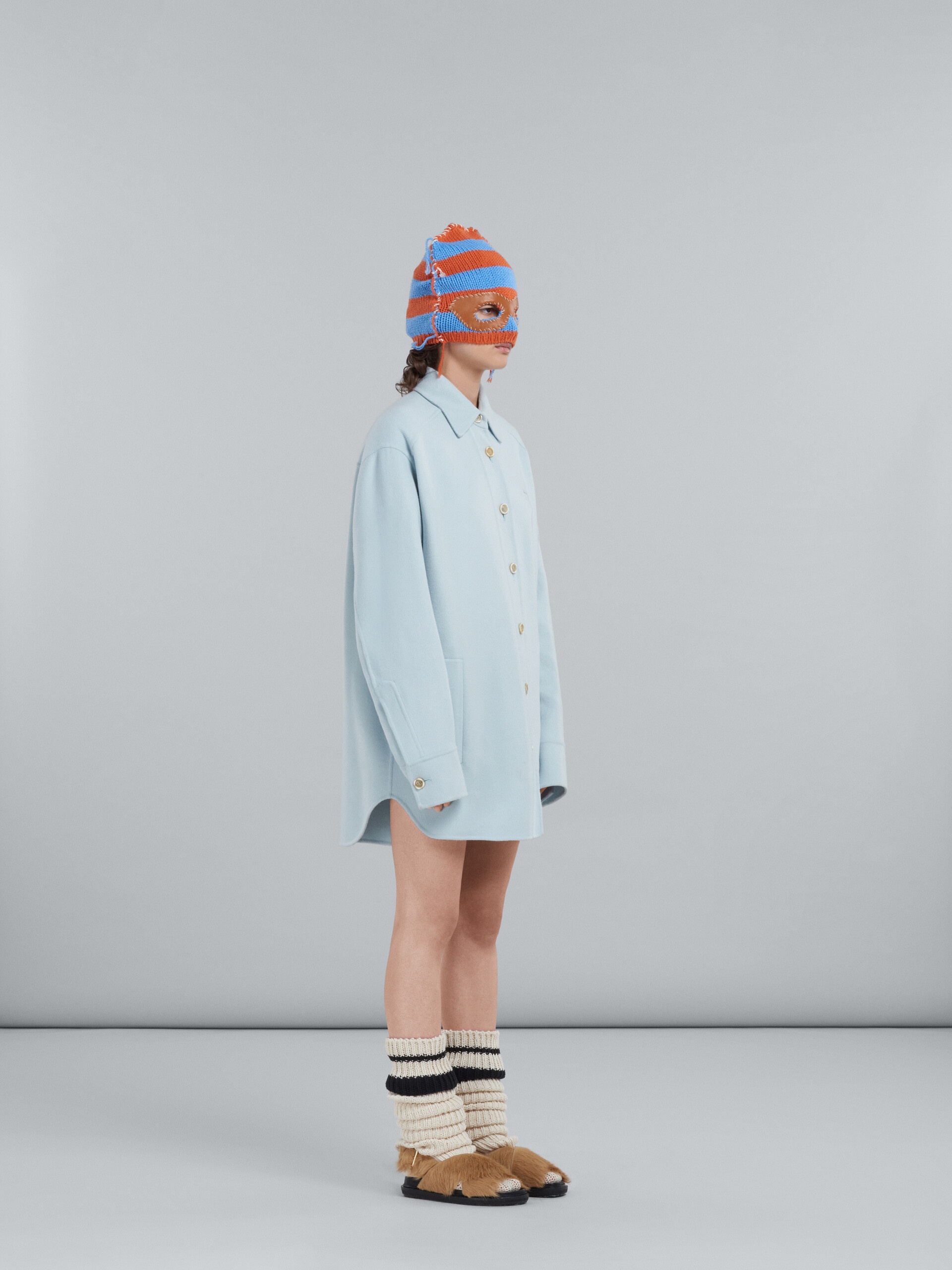 LIGHT BLUE JACKET IN WOOL AND CASHMERE - 6