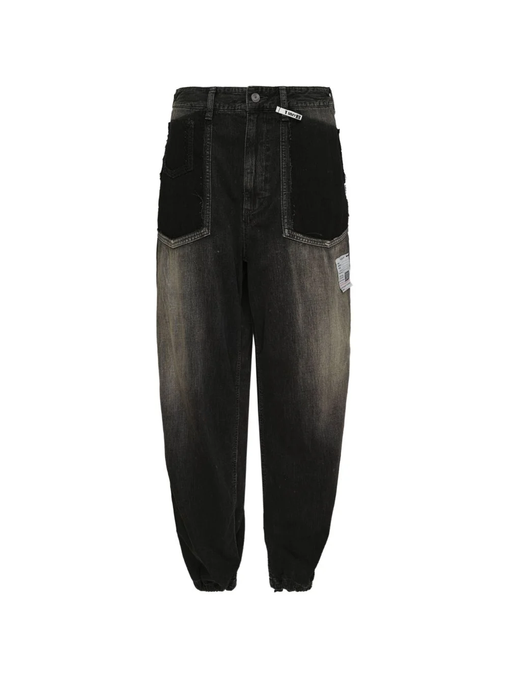 cut-off panelled jeans - 1