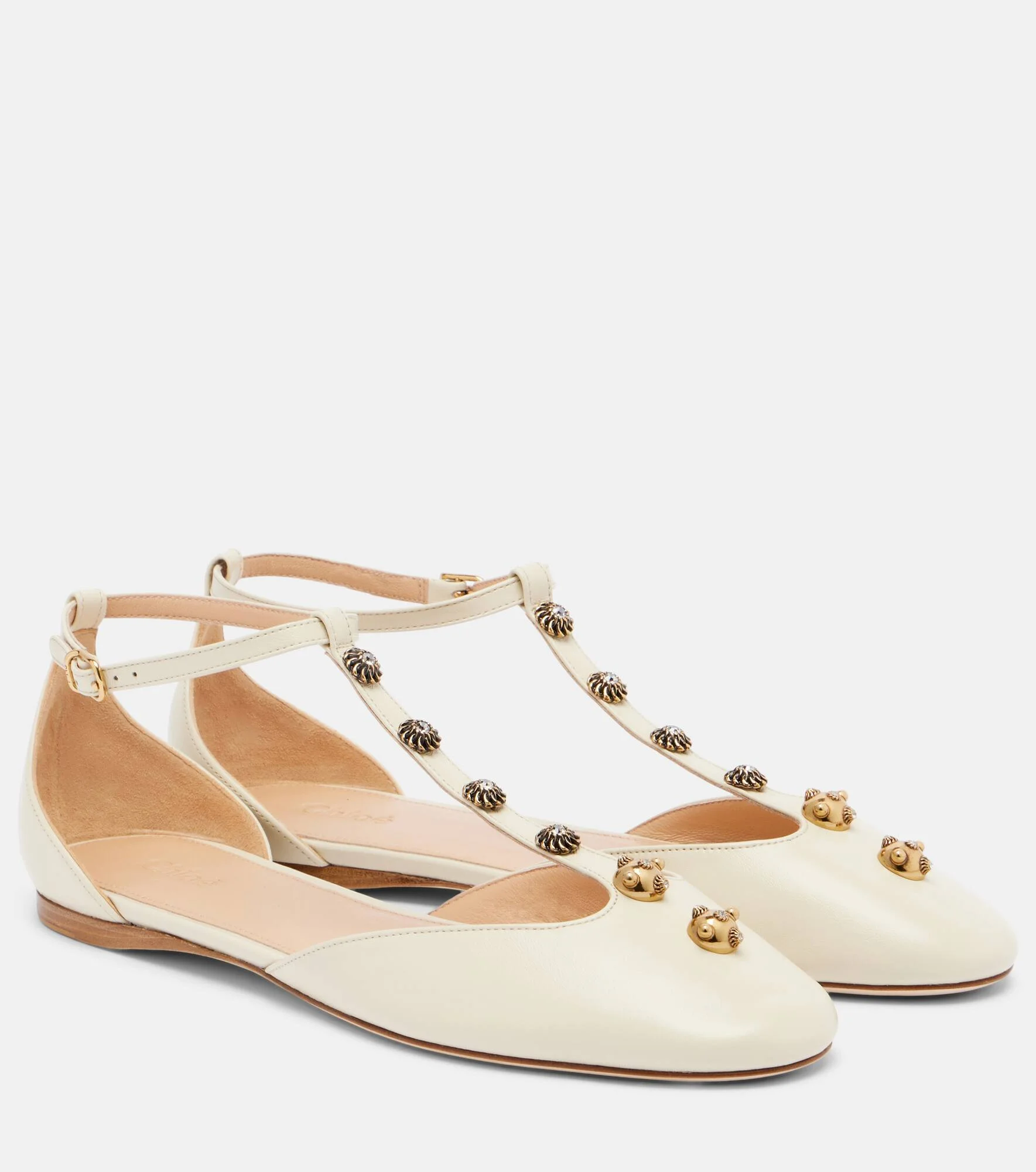 Celeste embellished leather flats - 1