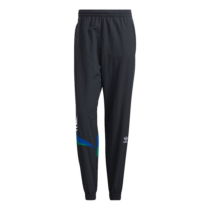 Men's adidas originals Ts Pant Large Logo Printing Contrasting Colors Sports Bundle Feet Autumn Blac - 1