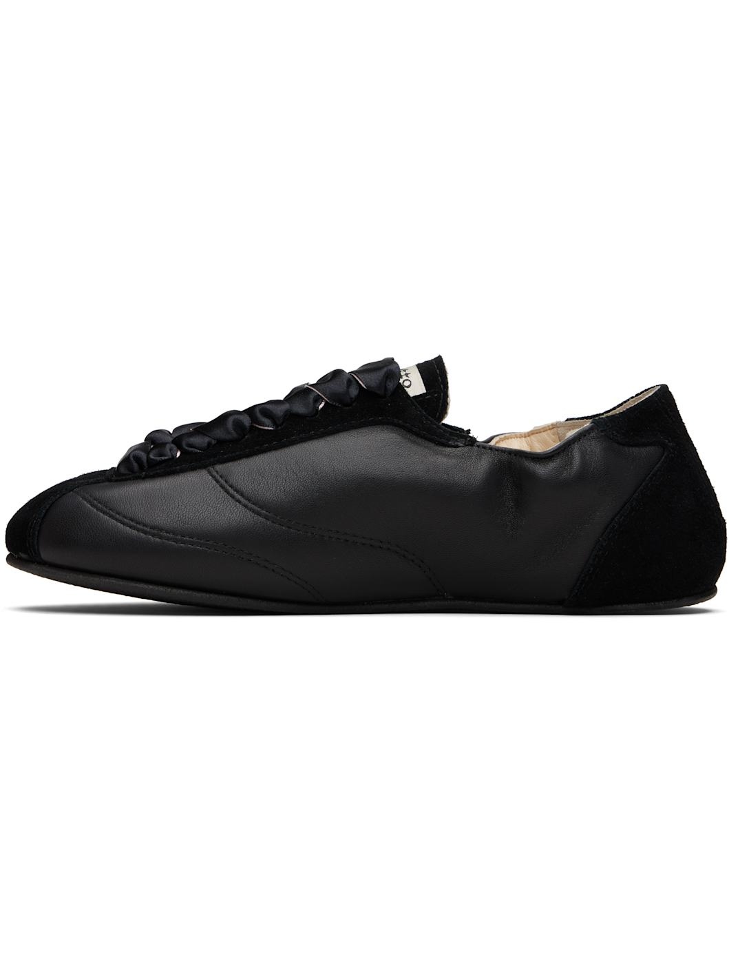 Black Silk Tennis Sneakers - 3