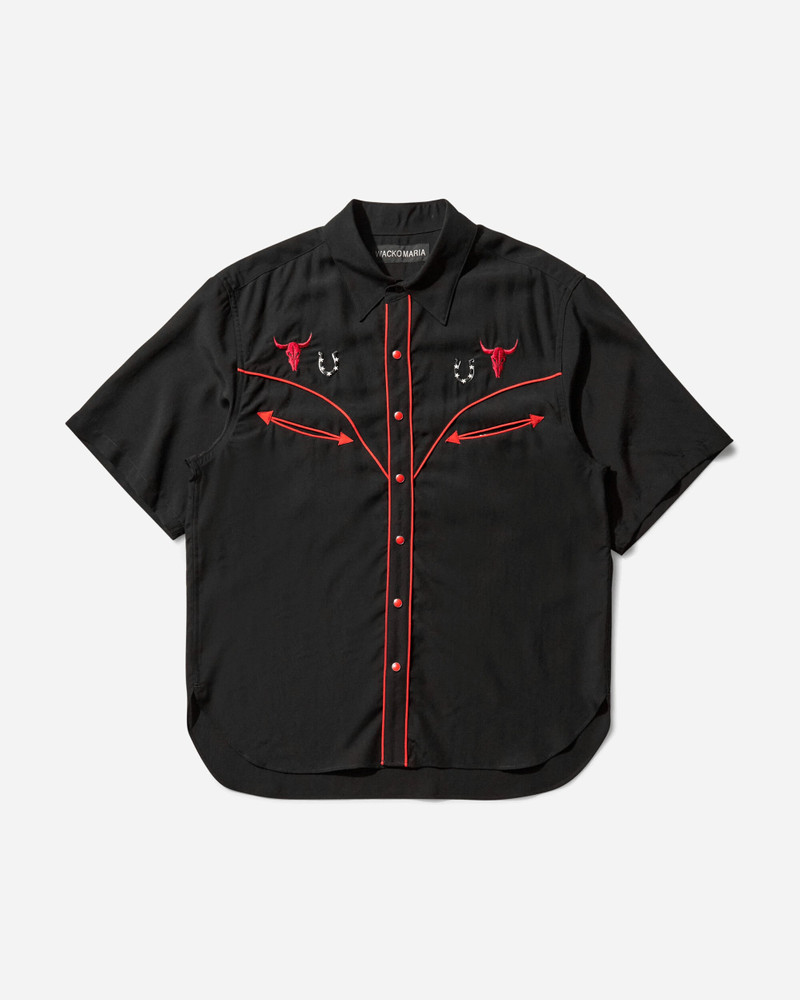 Men's Western Shirt (Type-5) Black / Red 1
