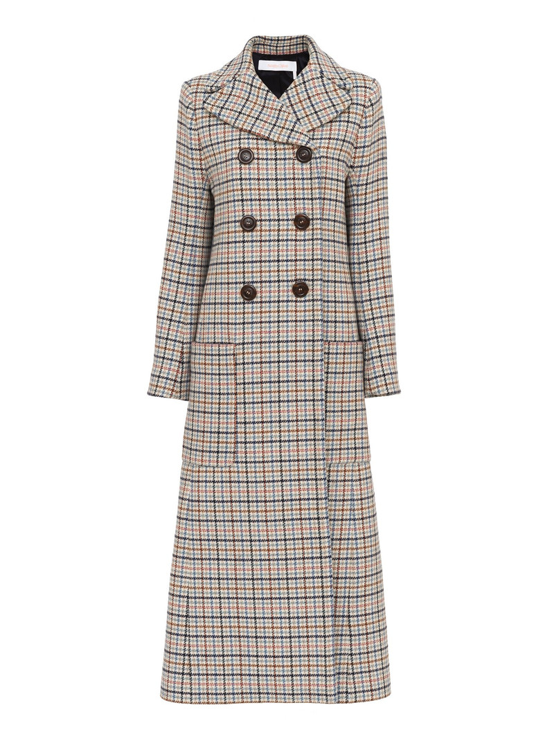 LONG CHECKED COAT 1