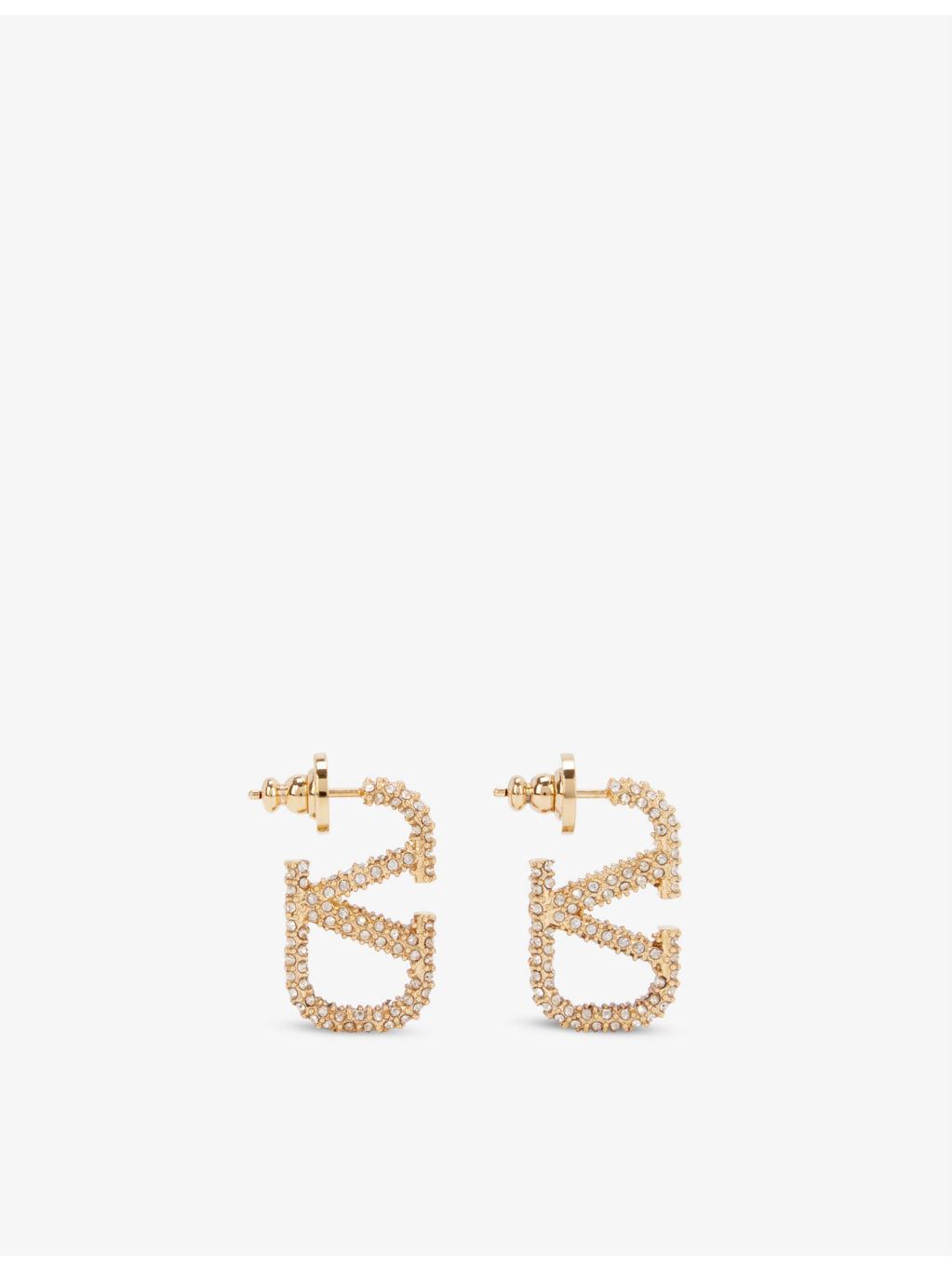 VLOGO gold-toned brass and rhinestones earrings - 2
