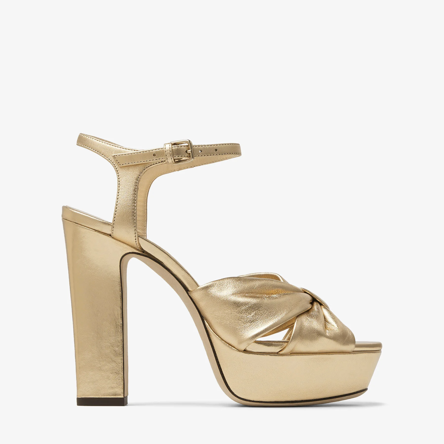 Heloise 120
Gold Metallic Nappa Leather Platform Sandals - 1