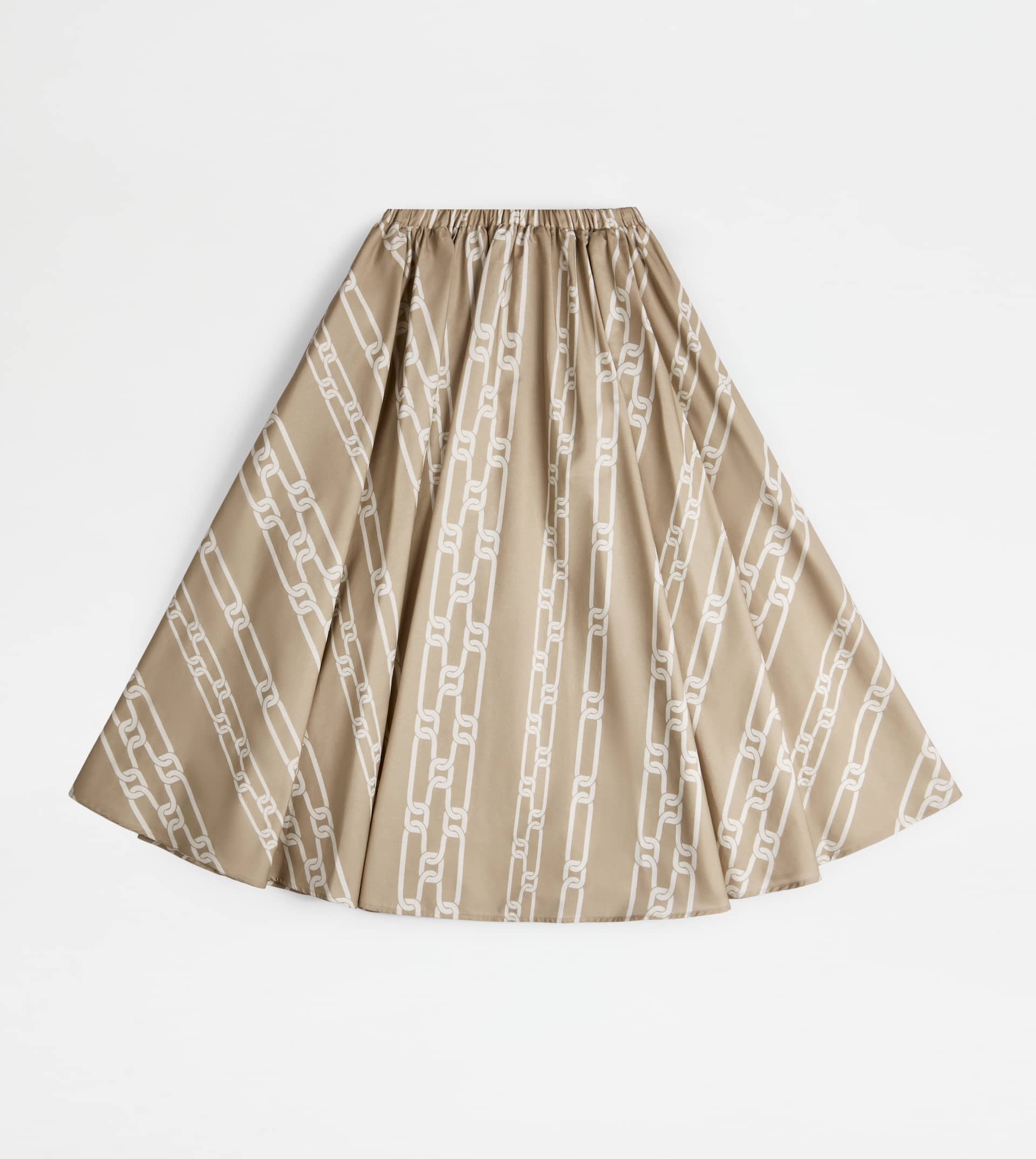 WIDE SKIRT - BEIGE, WHITE - 1