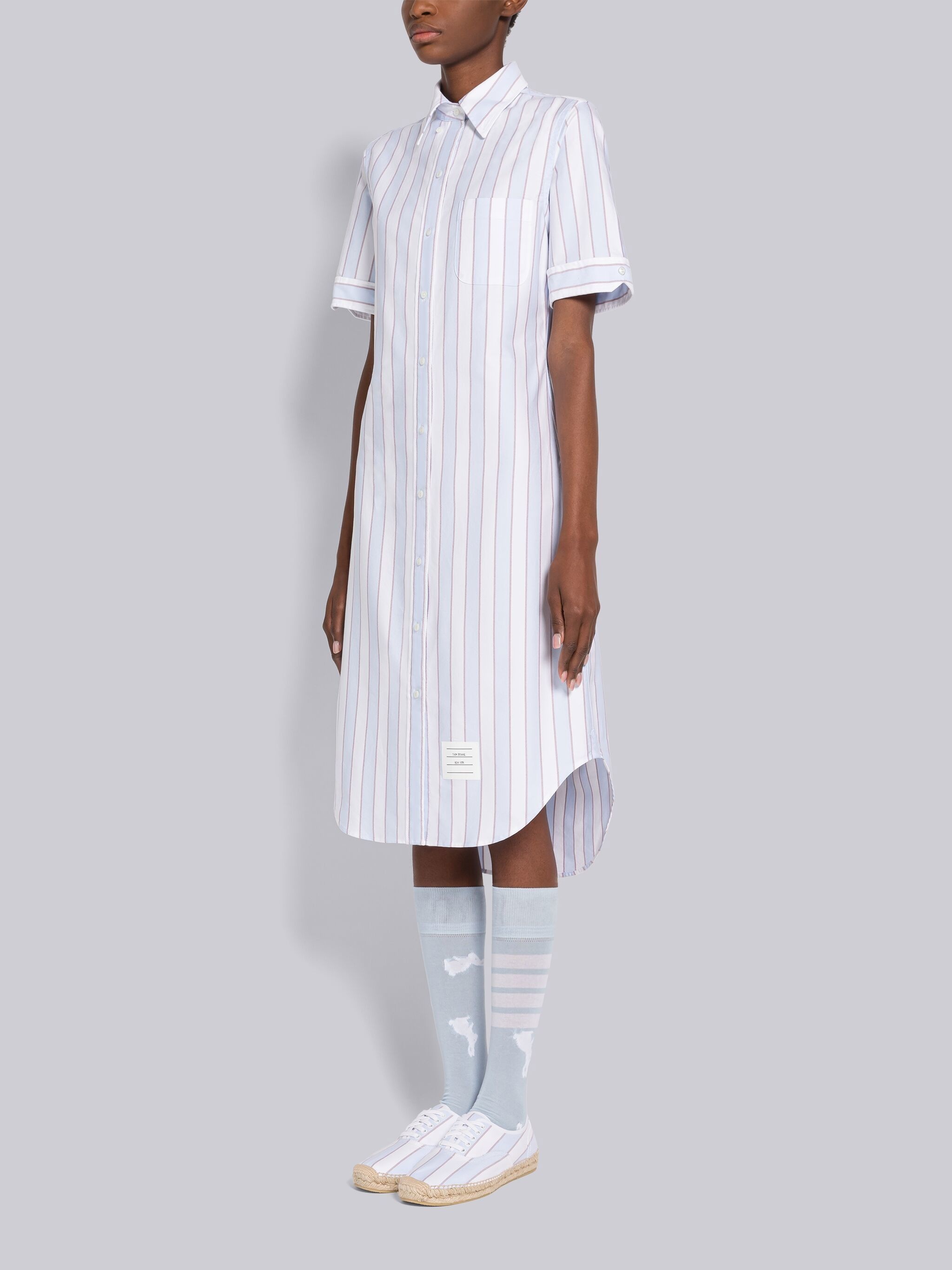 Awning Stripe Oxford Short Sleeve Shirtdress - 2