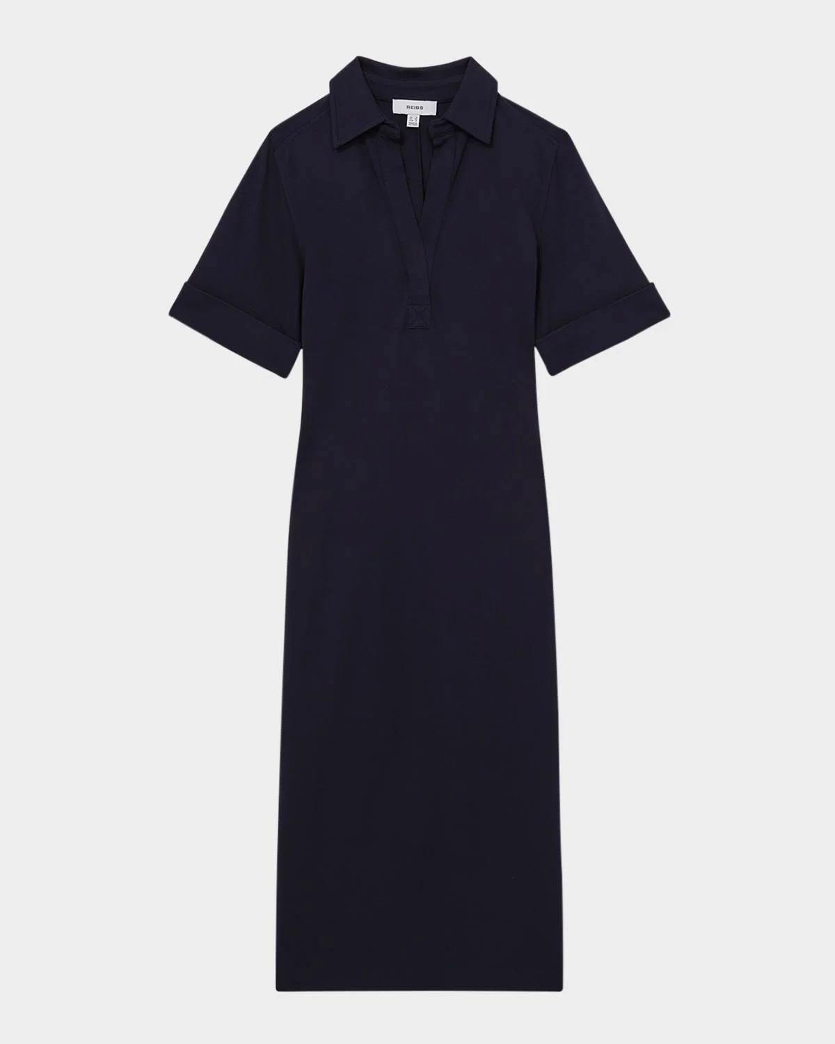 Astrid Side-Slit Jersey Polo Midi Dress - 1