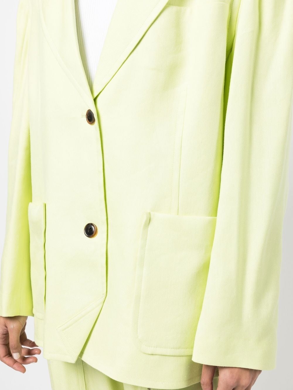 linen single-breasted blazer - 5
