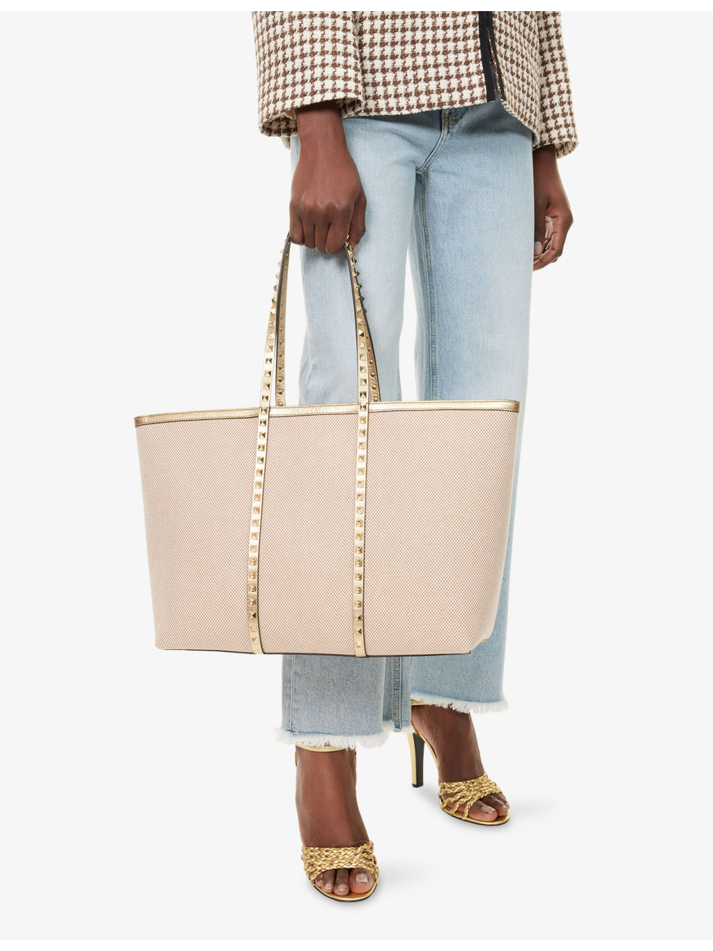Rockstud Medium Cotton Tote Bag - 6