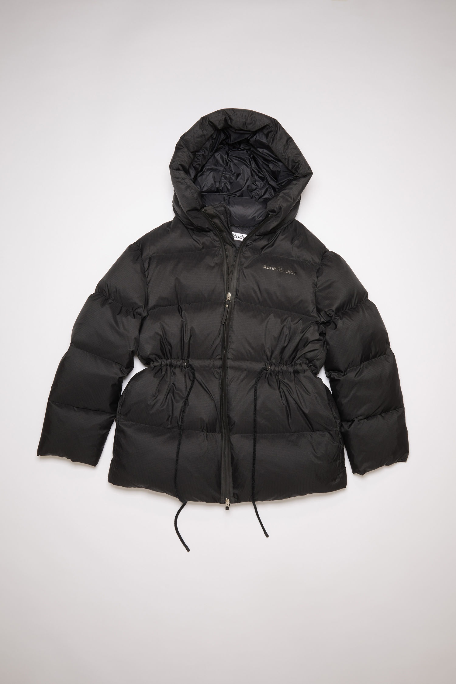 Hooded puffer coat - Black - 5