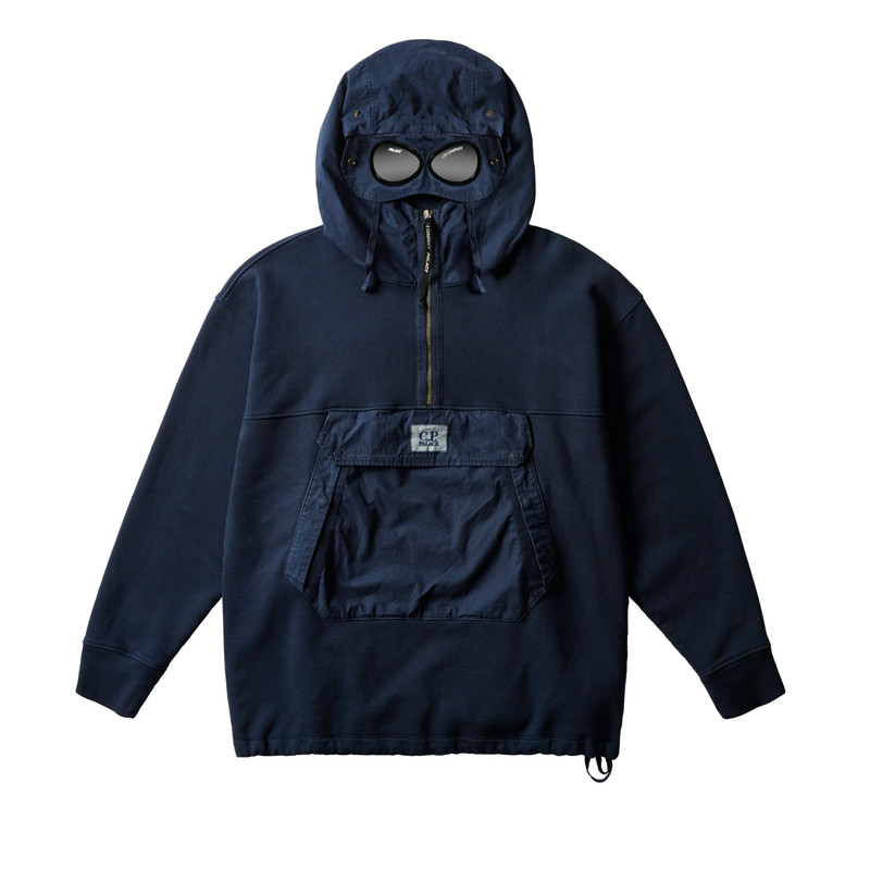 PALACE PALACE C.P. COMPANY FLEECE OLD GOGGLE HOOD NAVY outlook