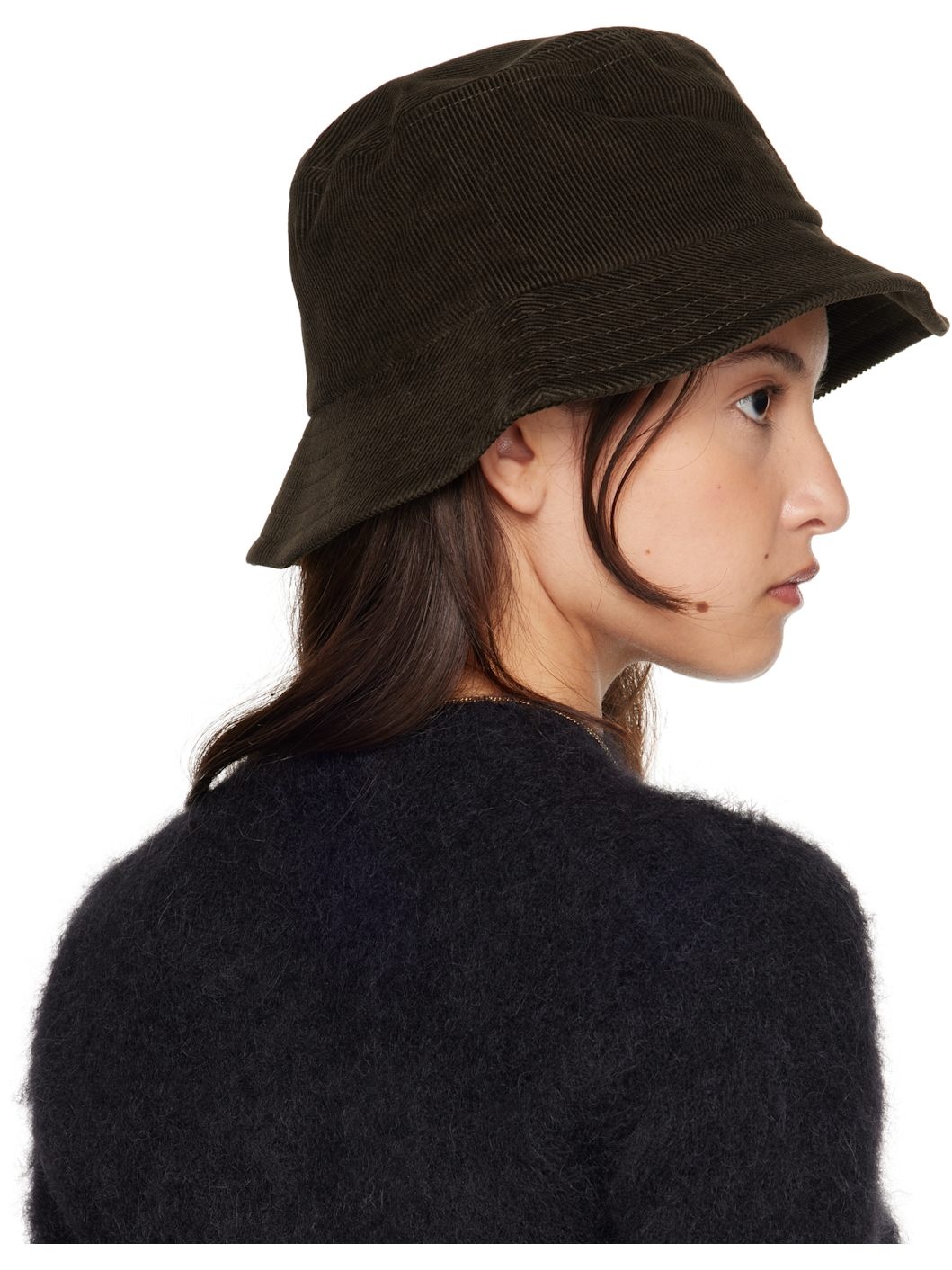 Brown Tonal Ami de Coeur Embroidery Bucket Hat - 3