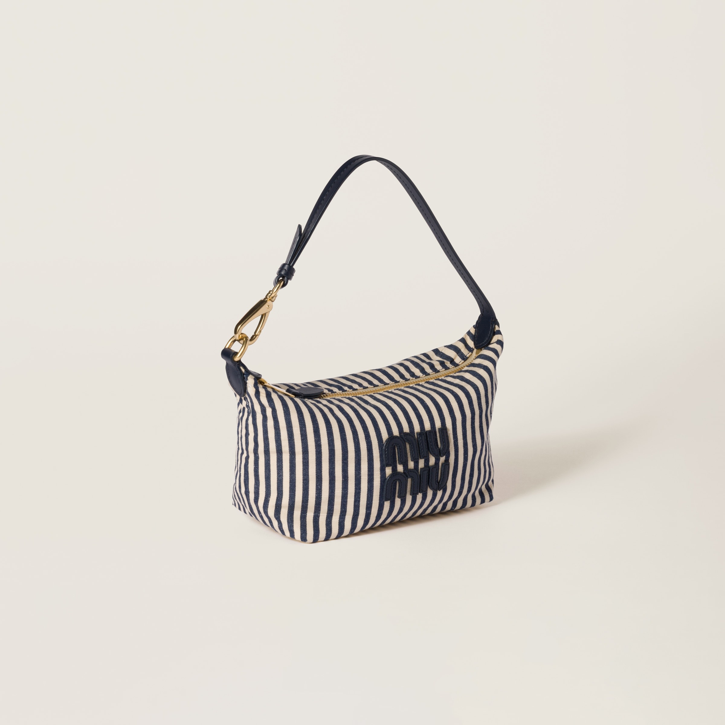 Miu Miu Jacquard fabric pouch with logo | REVERSIBLE