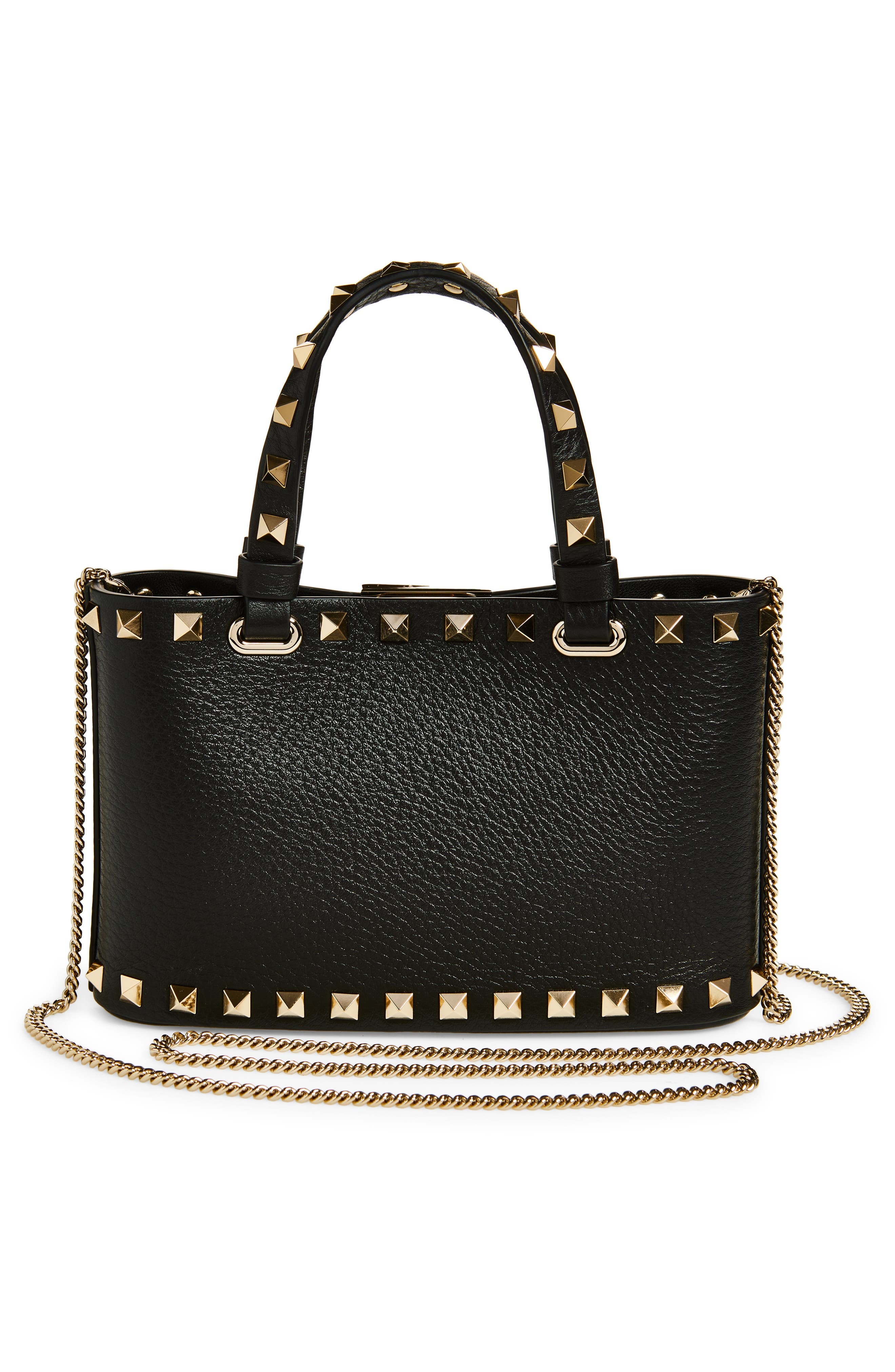 Valentino Garavani Mini Rockstud Leather Top Handle Bag in Nero at Nordstrom - 5