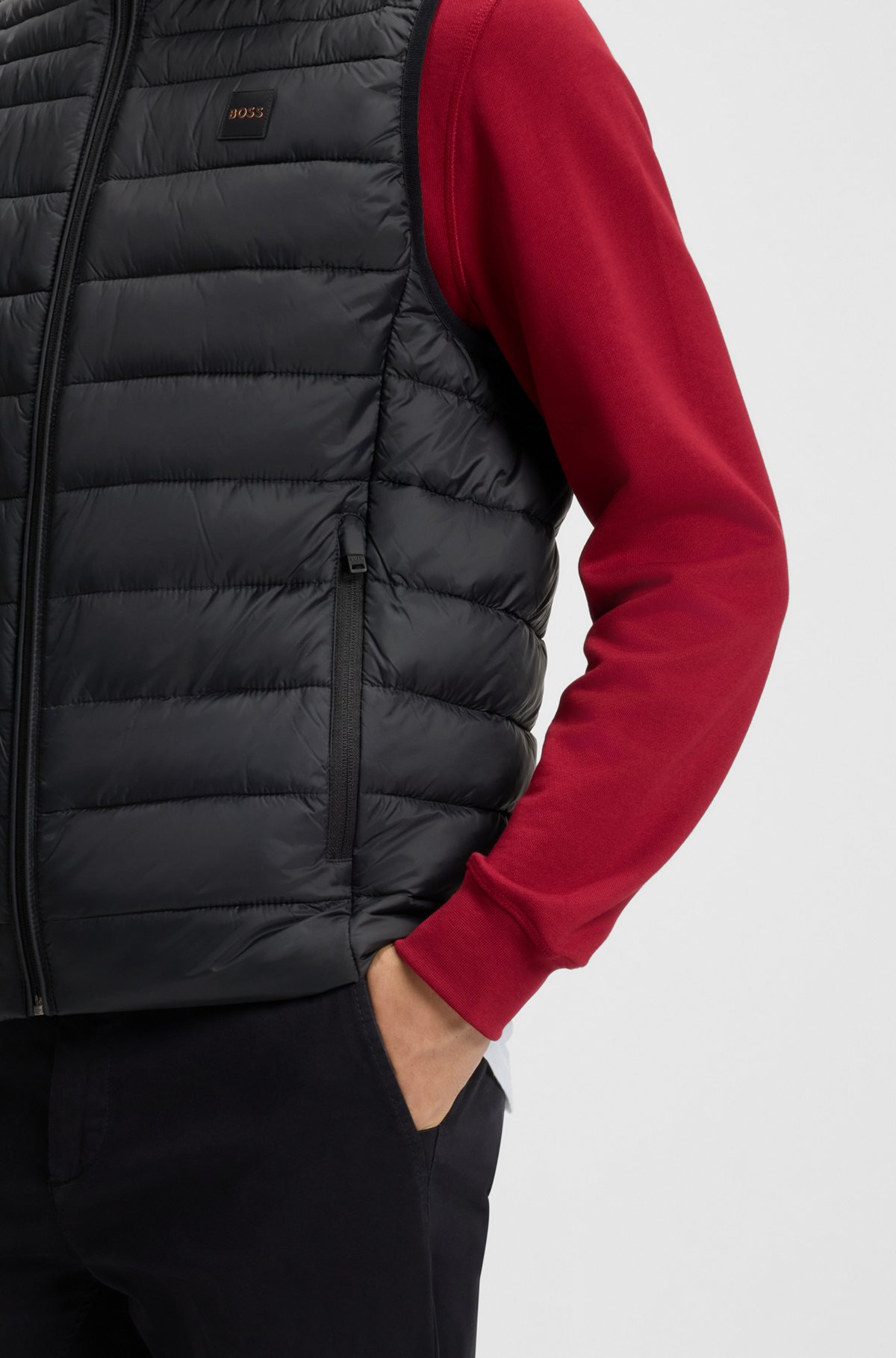 PACKABLE SLIM-FIT GILET WITH WATER-REPELLENT MIXED QUILTING - 6