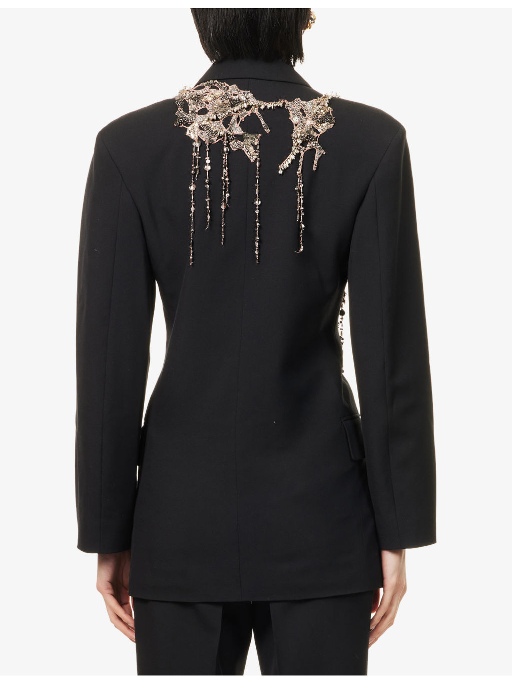 Embellished Slim-Fit Wool-Blend Jacket - 4