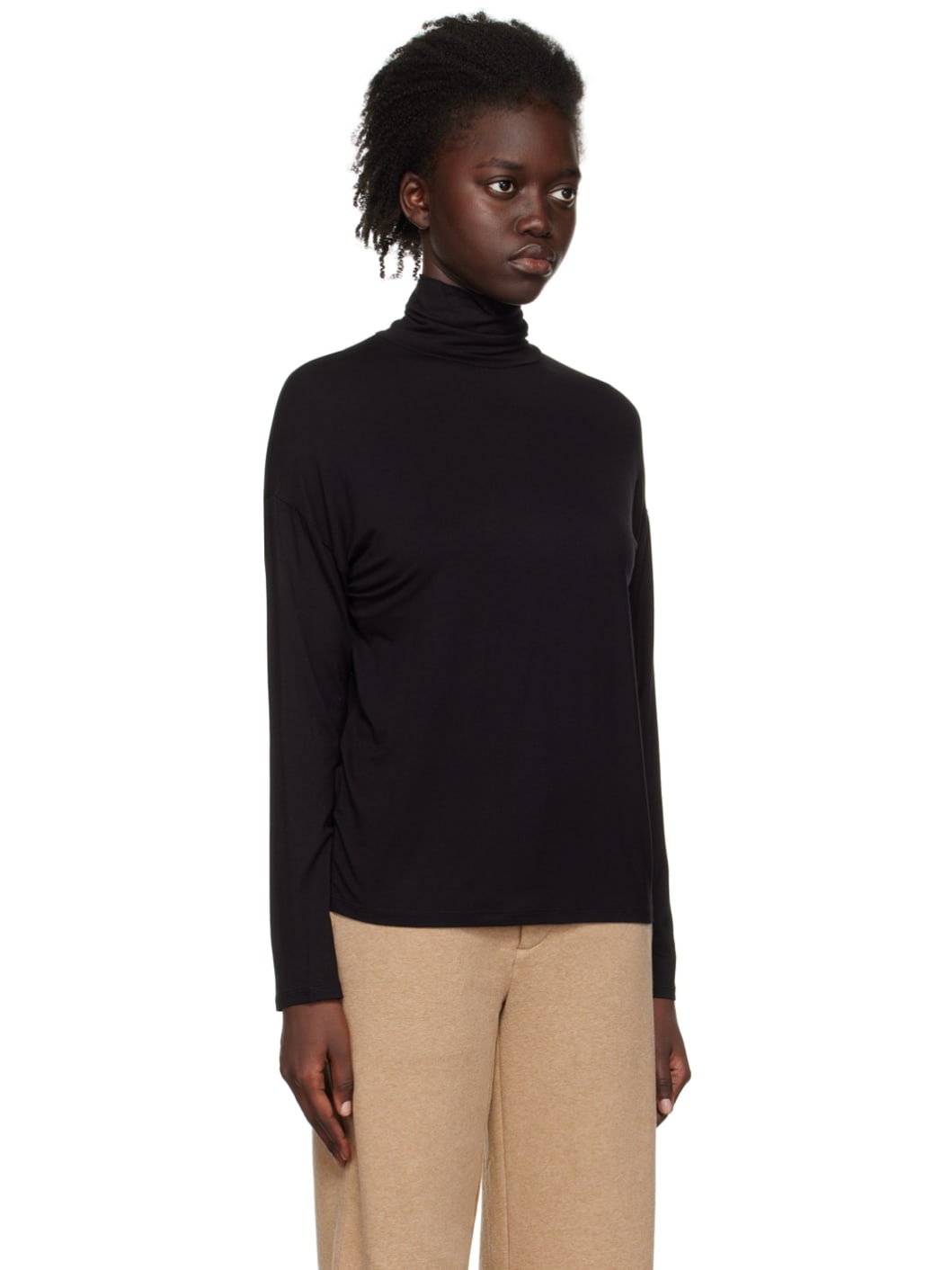 Black Easy Turtleneck - 2