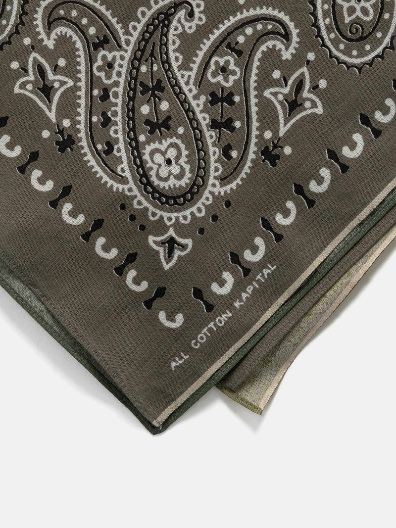 Kapital Fastcolor Selvedge Bandanna (PaisleyPatchwork) KHAKIxD outlook