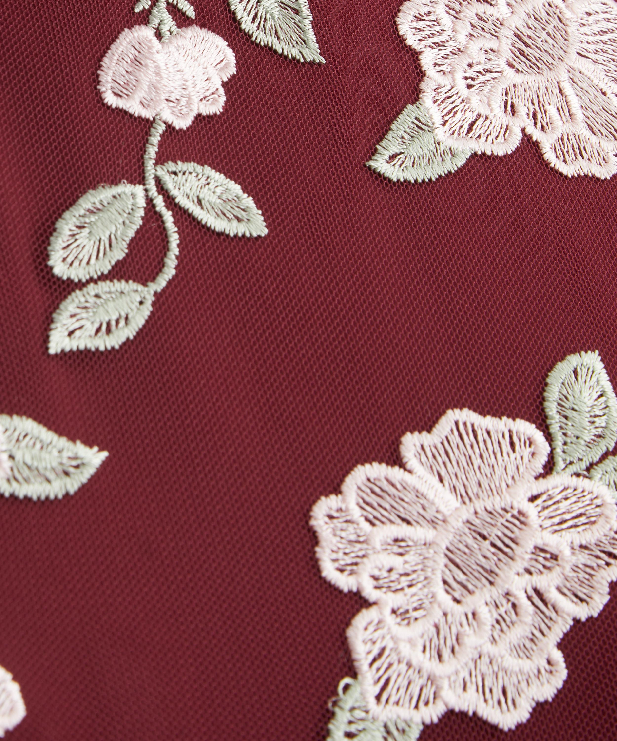 Sleeveless Bordeaux Flower Print Maxi Dress - 5