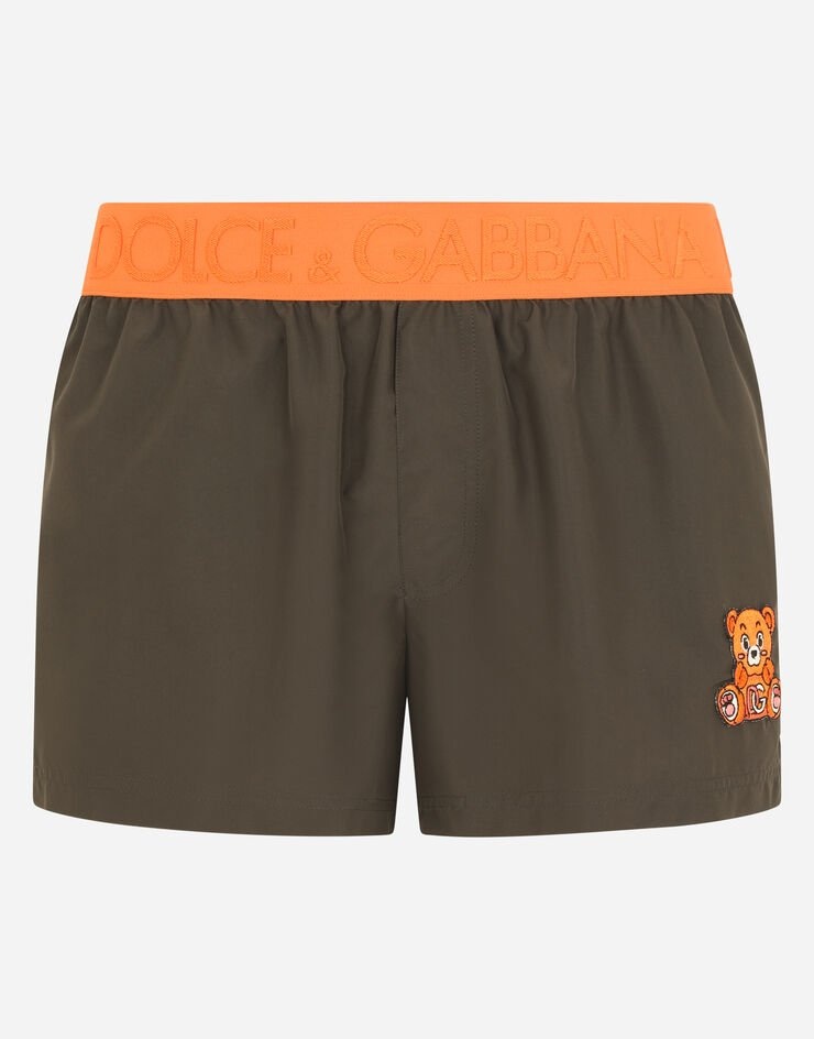 Short swim trunks with patch - 1