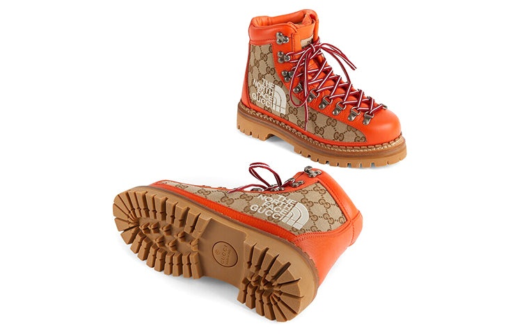 (WMNS) Gucci x The North Face Canvas Leather Boots 'Orange' 679927-18A40-7570 - 6