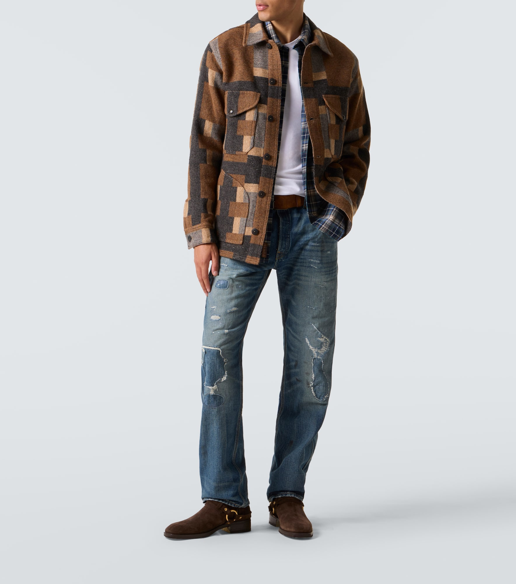 Wool and cotton-blend overshirt - 2