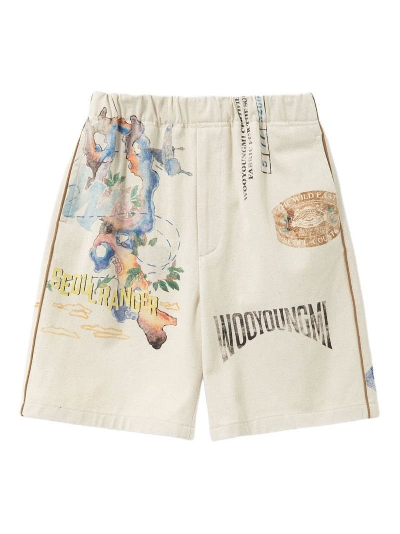 graphic-print cotton shorts 1