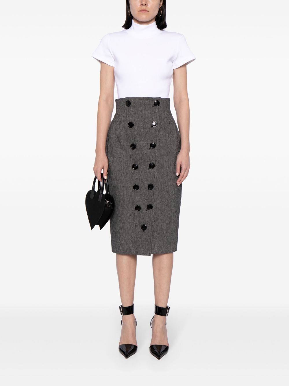 buttoned pencil skirt - 2